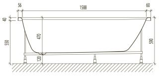 Акриловая ванна Aquanika Form A1017075026 170x75 см белый